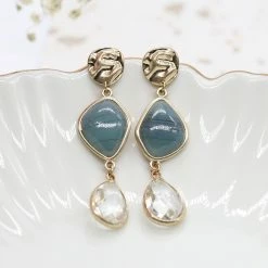 Mooch..... New Arrivals Peace Of Mind Gold Plated Mixed Stone And Crystal Drop Earrings