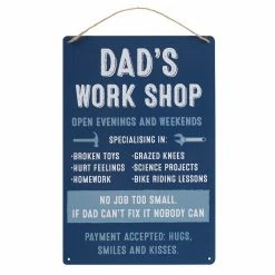 Mooch..... "Dad's WOrkshop" Metal Hanging Sign New Arrivals