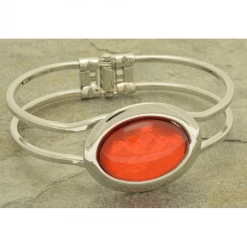 Mooch..... Jewellery Miss Milly Hinged Bracelet Dark Orange Foil Resin