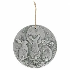 Mooch..... Moongazing Hares Plaque - Silver