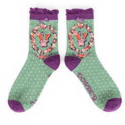 Mooch-andover Powder Monogram Socks V