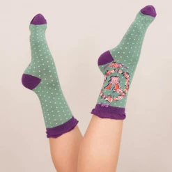 Mooch-andover Powder Monogram Socks V