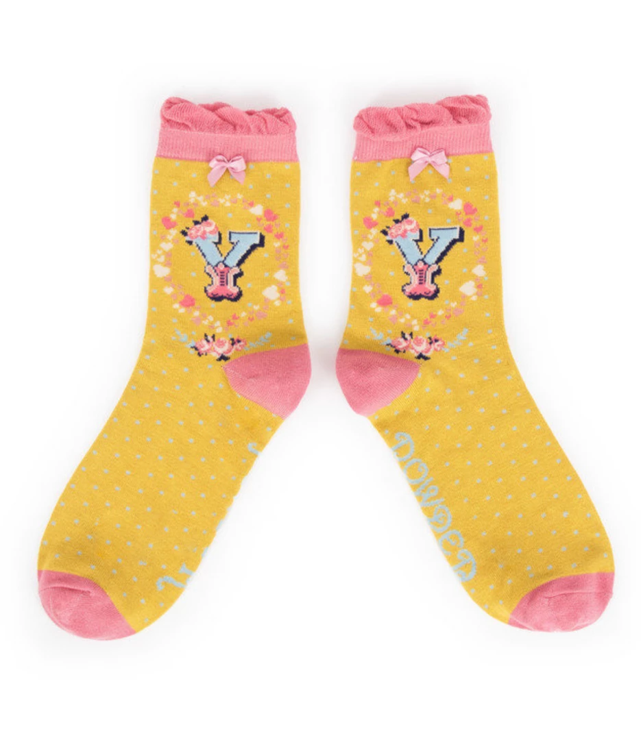 Budget π Mooch..... Powder Monogram 𧦠Socks Y βοΈ 1 Mooch..... Powder Monogram Socks Y