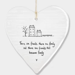 Mooch-andover East Of India Gifts East Of India Porcelain Hanging Heart - There Are Friends, There Are Family....