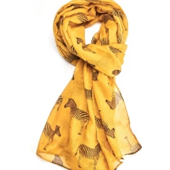 Mooch-andover Zebra Scarf - Mustard Scarves, Gloves & Headbands
