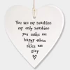 Mooch-andover East Of India Gifts East Of India Porcelain Hanging Heart - You Are My Sunshine....