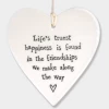 Mooch-andover East Of India Gifts East Of India Porcelain Hanging Heart - Life's Truest Happiness....