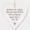 Mooch-andover East Of India Porcelain Hanging Heart - Sometimes The Smallest Step.... East Of India Gifts
