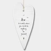 Mooch-andover East Of India Porcelain Long Hanging Heart - In A World Where You Could Be Anything..... East Of India Gifts