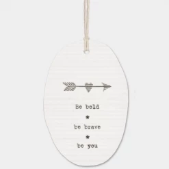 Mooch-andover East Of India Gifts East Of India Porcelain Oval Message Hanger - "Be Bold..."