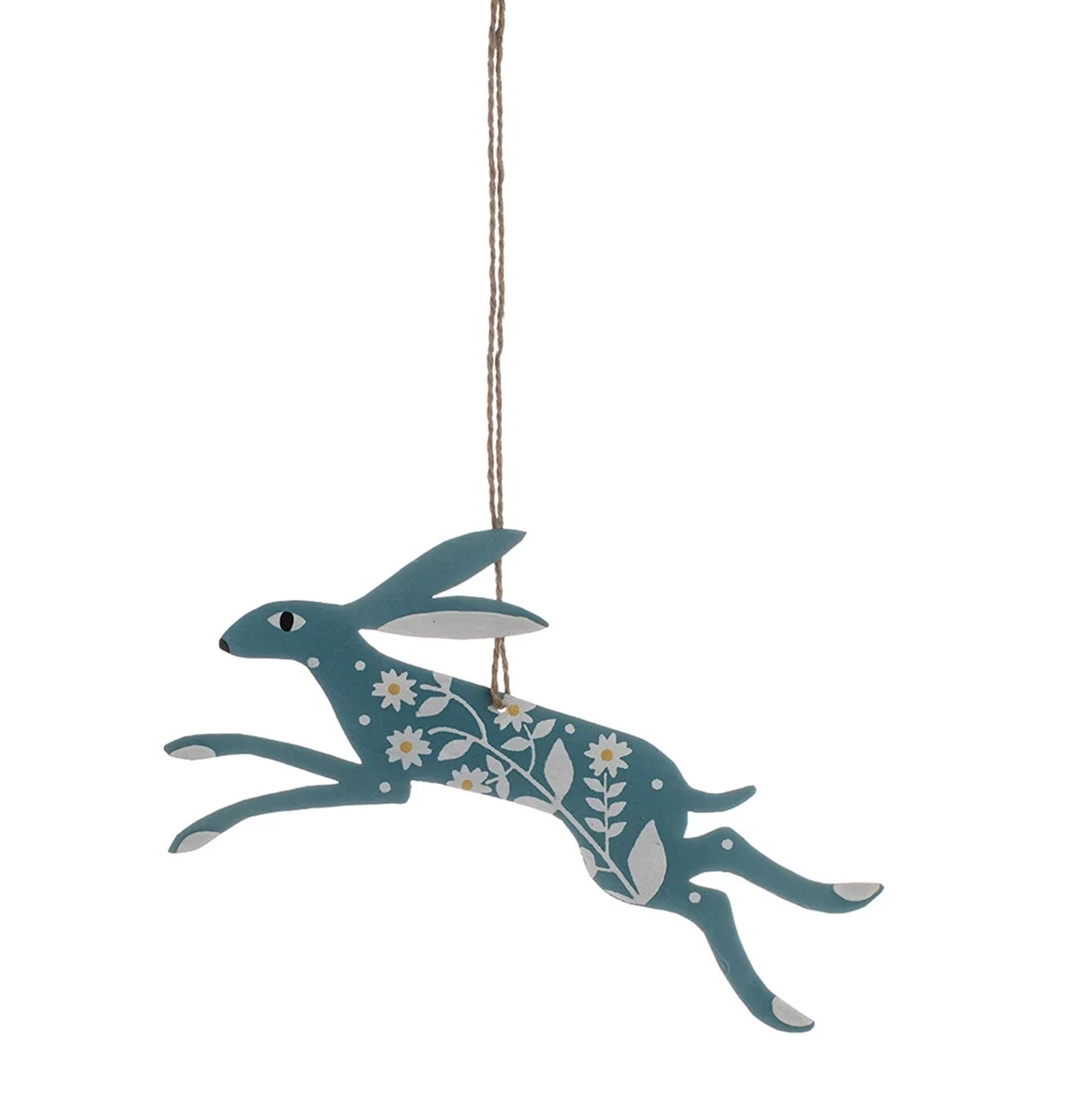 Promo ๐ Mooch..... Home Furnishings And Gifts Metal Hanging Spring Hare - Blue ๐ฅ 1 Mooch..... Home Furnishings And Gifts Metal Hanging Spring Hare - Blue
