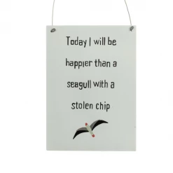 Mooch..... Shoeless Joe - Today I Will Be Happier Than A Seagull With A Stolen Chip Sign