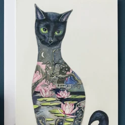 Mooch..... Daniel Mackie Black Cat Greetings Card