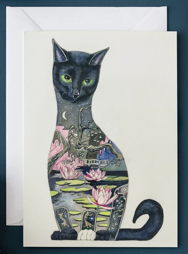 Deals π Mooch..... Daniel Mackie Black Cat Greetings Card π 1 Mooch..... Daniel Mackie Black Cat Greetings Card