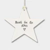 Mooch-andover East Of India Porcelain Hanging Star - Reach For The Stars..... Gifts For Teachers