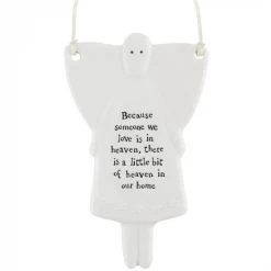 Mooch-andover Home Furnishings And Gifts East Of India Porcelain Hanging Angel - "Because Someone We Love...."