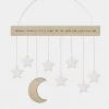 Mooch..... East Of India Wooden Hanger - Moon & Stars