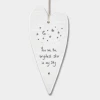 Mooch-andover East Of India Porcelain Long Hanging Heart - "You Are The Brightest Star In My Sky" New Arrivals