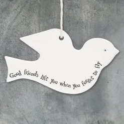 Mooch-andover East Of India Porcelain Hanging Bird - "Good Friends Lift You Up....." New Arrivals