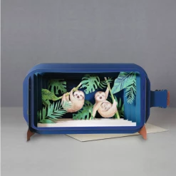 Mooch..... Greetings Cards Message In A Bottle Greetings Card - Sloth Family