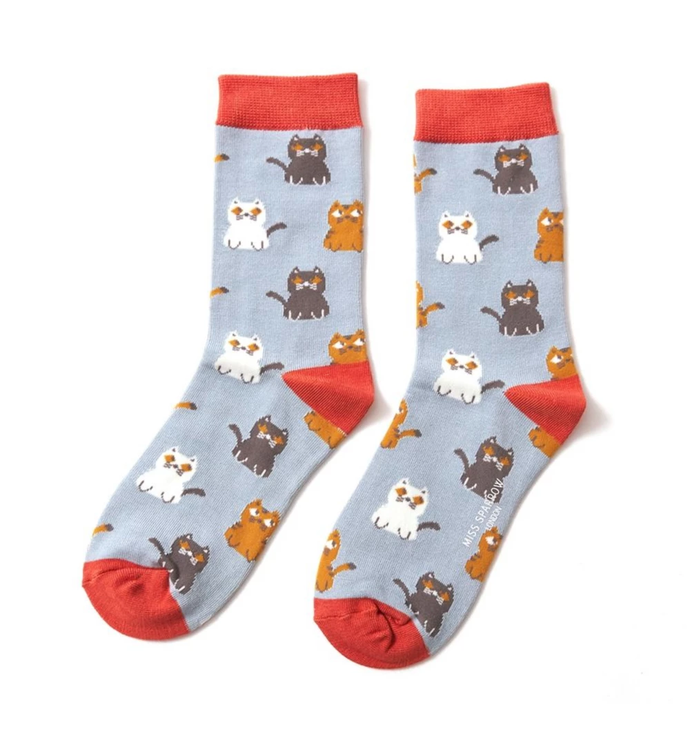 Best Sale π Mooch-andover Miss Sparrow Bamboo Ladies 𧦠Socks - Little Kittie Cats Duck Egg π 1 Mooch-andover Miss Sparrow Bamboo Ladies Socks - Little Kittie Cats Duck Egg