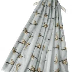 Mooch..... Cute Sloth Print Scarf - Grey Scarves, Gloves & Headbands