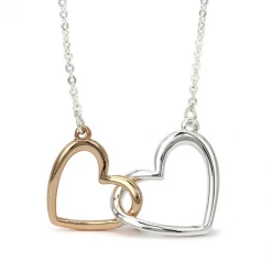 Mooch..... Peace Of Mind Silver Plated Linked Hearts Necklace