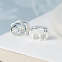 Mooch..... Gifts For Teachers Peace Of Mind Silver Plated Elephant Stud Earrings