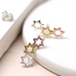 Mooch..... Peace Of Mind Sterling Silver Triple Star Stud Earrings Jewellery