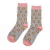Mooch..... Miss Sparrow Bamboo Ladies Socks - Owls Silver Gifts For Teachers