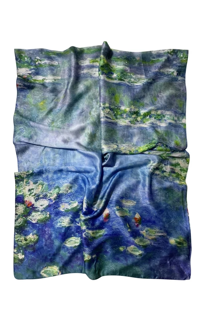 Budget π Mooch-andover Claude Monet Water Lily Print Scarf π 1 Mooch-andover Claude Monet Water Lily Print Scarf