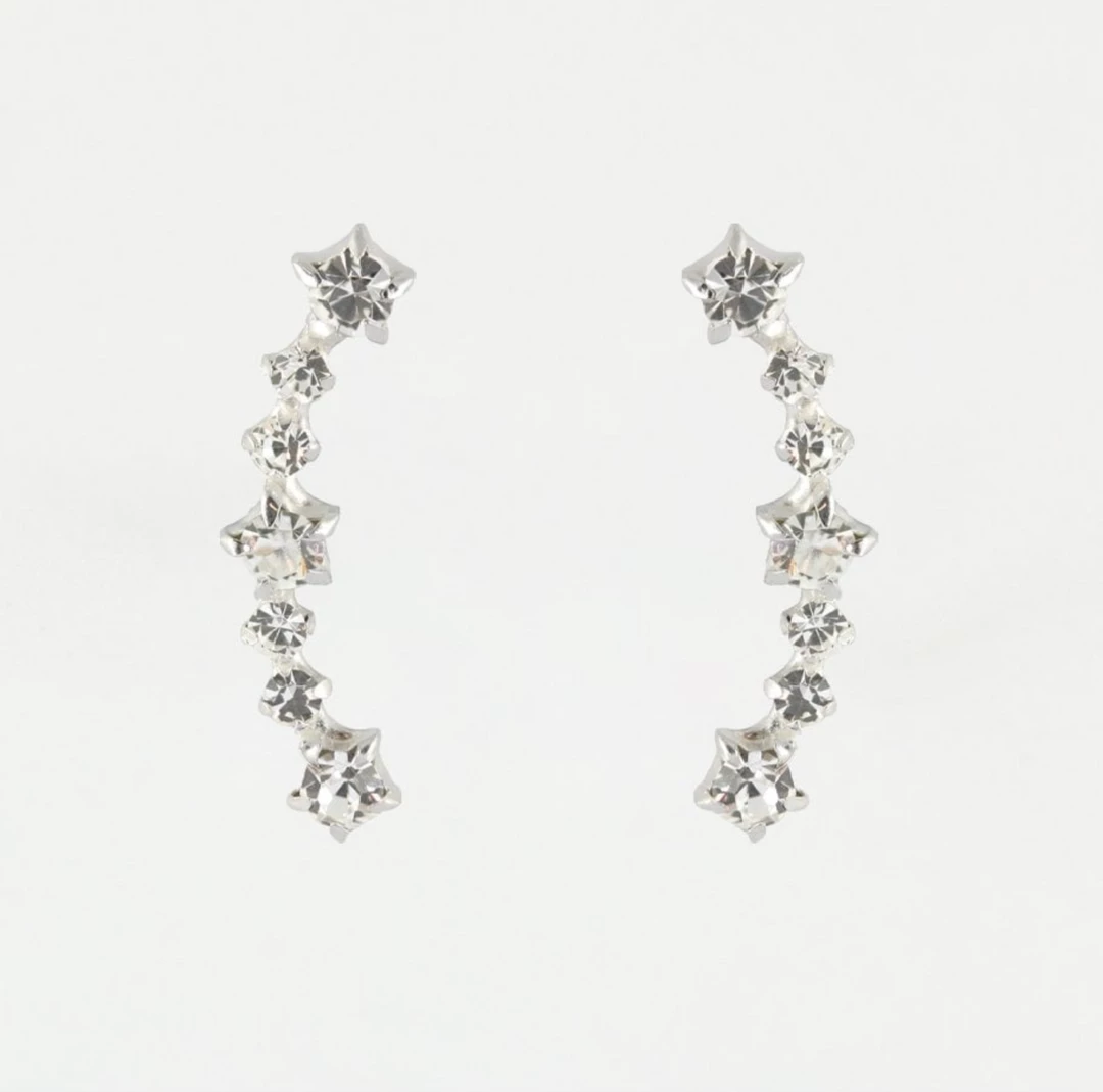 Cheap ✔️ Mooch..... Sterling Silver Ear Crawler Earrings - Multi Gemset Ear Crawler Stars New Arrivals ✨ 1 Mooch..... Sterling Silver Ear Crawler Earrings - Multi Gemset Ear Crawler Stars New Arrivals