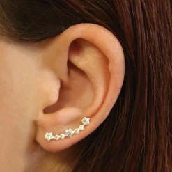 Mooch..... Sterling Silver Ear Crawler Earrings - Multi Gemset Ear Crawler Stars New Arrivals
