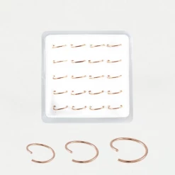 Mooch..... Sterling Silver Rose Gold Plated Nose Ring - Plain Jewellery