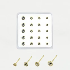Mooch..... Jewellery Gold Plated Sterling Silver Nose Stud - Round Clawset