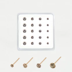 Mooch..... Jewellery Rose Gold Plated Nose Stud - Round Clawset