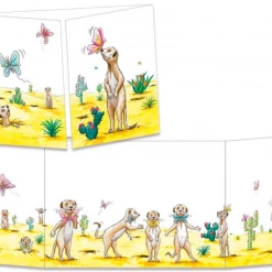 Mooch..... New Arrivals Sophie Turrel Folding Greetings Card - CT321 Meerkat And Butterfly