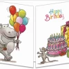 Mooch..... Sophie Turrel Folding Greetings Card - Hippo Birthday CT221