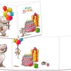 Mooch..... Sophie Turrel Folding Greetings Card - Hippo Birthday CT221