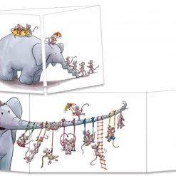 Mooch..... Sophie Turrel Folding Greetings Card - Elephant Swing CT311 Greetings Cards