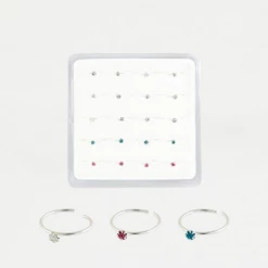 Mooch..... Sterling Silver Nose Ring - Plain With Clawset Gem Jewellery