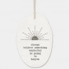 Mooch-andover Baby Gifts East Of India Porcelain Oval Message Hanger - "Always Believe Something Wonderful...." ..."