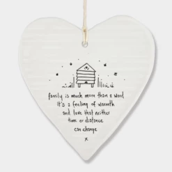 Mooch-andover East Of India Porcelain Hanging Heart -"Family Is Much More Than A Word...." New Arrivals