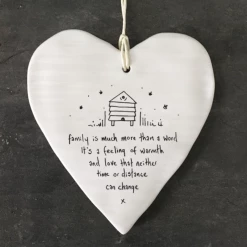 Mooch-andover East Of India Porcelain Hanging Heart -"Family Is Much More Than A Word...." New Arrivals