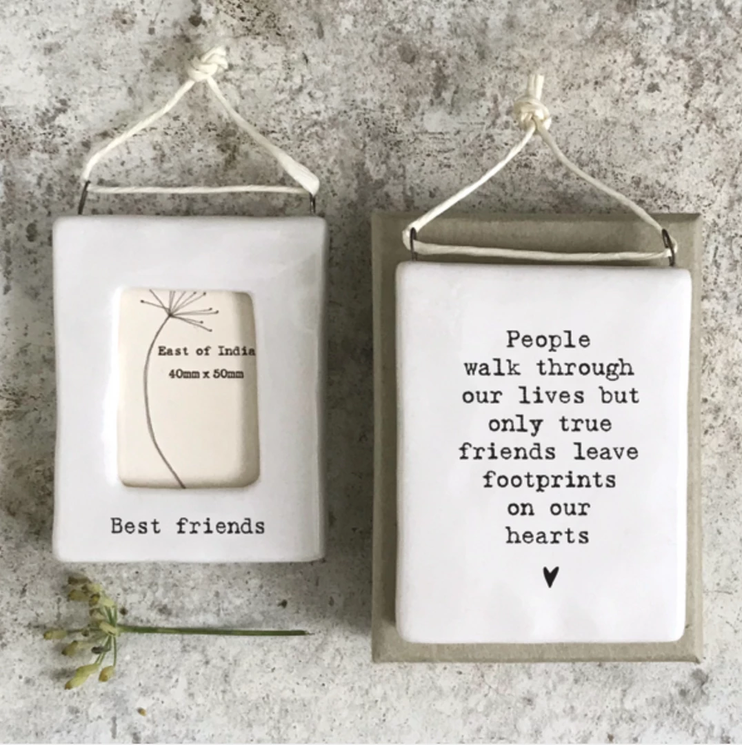 Best deal 𧨠Mooch-andover East Of India Porcelain Mini Hanging Frame - 'Best Friends' β€οΈ 2 Mooch-andover East Of India Porcelain Mini Hanging Frame - 'Best Friends'