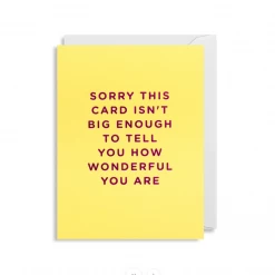 Mooch..... Greetings Card - Lagom Mini Card- "Sorry This Card Isn't Big Enough...." Gifts For Teachers