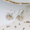 Mooch..... Peace Of Mind Rose Gold Heart And Silver Plated Square Drop Earrings Jewellery