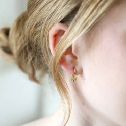 Mooch..... Gold Plated Sterling Silver Bee Huggie Earrings