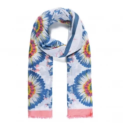Mooch-andover Blue/Orange Sunflower Print Scarf