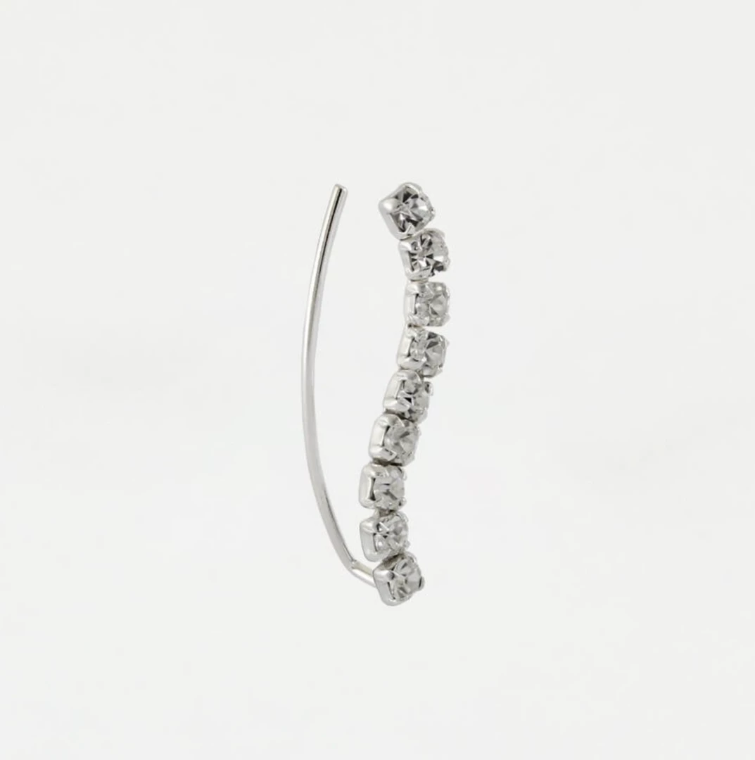 Hot Sale โ๏ธ Mooch..... Sterling Silver Ear Crawler Earrings - Wave Gemset Crystals ๐ 2 Mooch..... Sterling Silver Ear Crawler Earrings - Wave Gemset Crystals